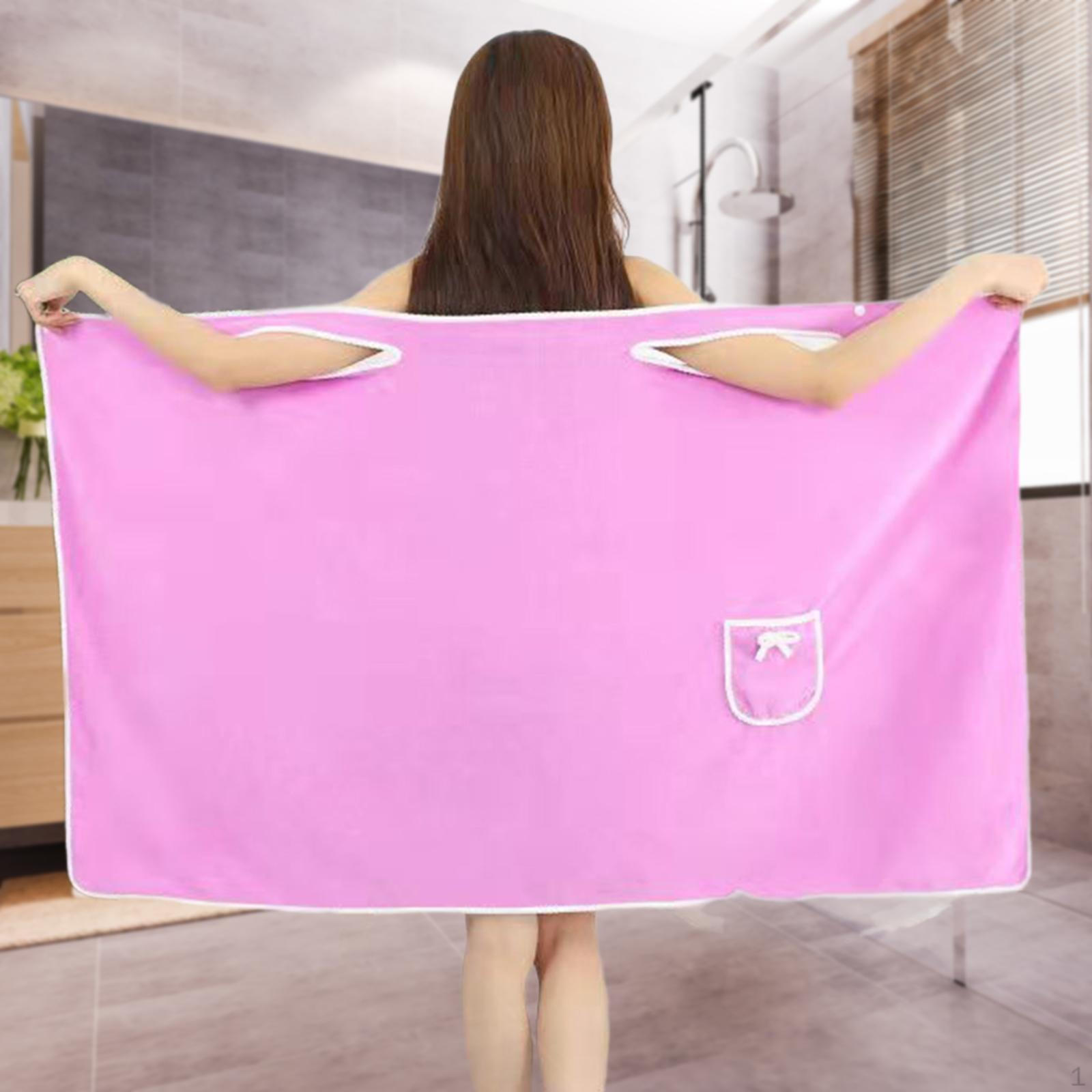 

Банное полотенце для женщин, накидка для душа, 135 X 80 см, быстросохнущий банный халат для спортзала Light Purple