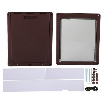 Plastic Pet Door Auto Close Lock Waterproof Interior Exterior Cat Door for Indoor Outdoor Wood