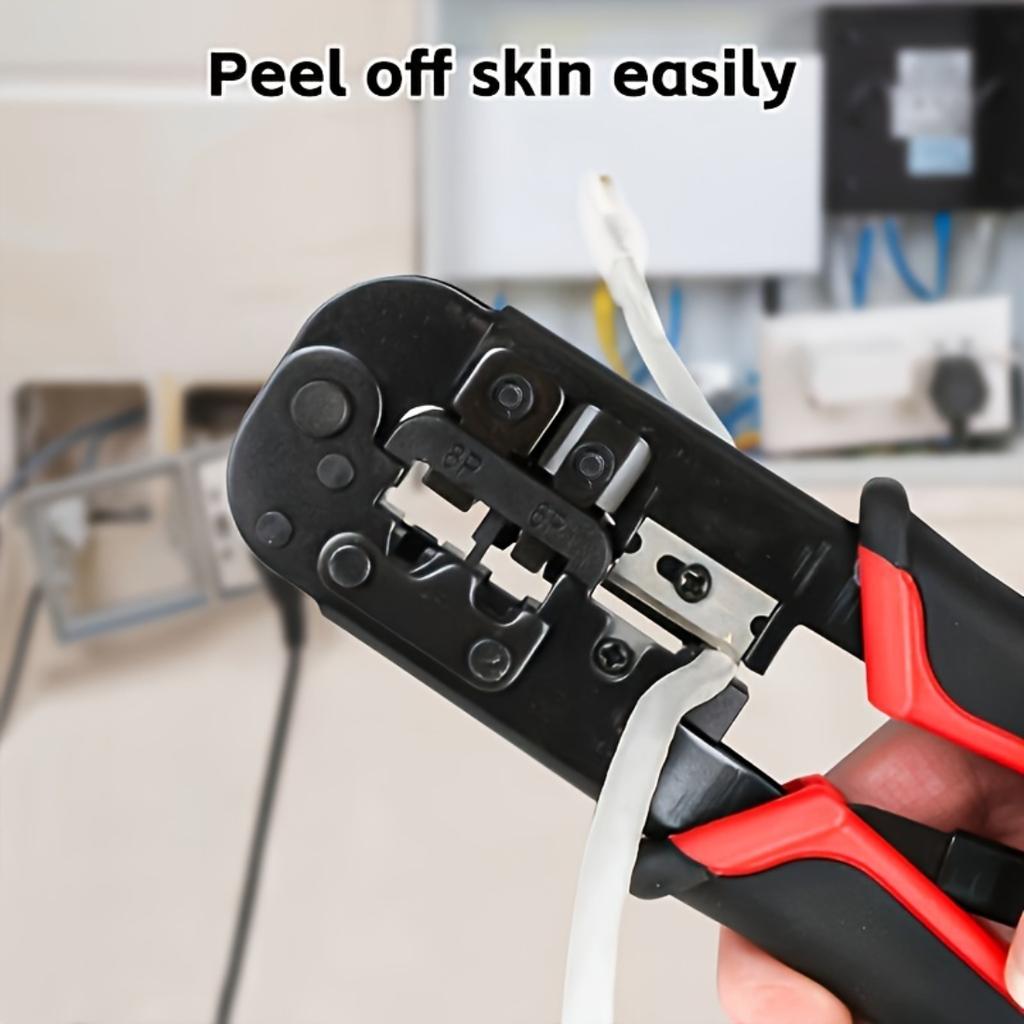 Professional Multifunctional RJ45 Network Crimping Tool, 8P6P Cable Stripper And Cutter For Home Monitoring Room Wiring Repair Work