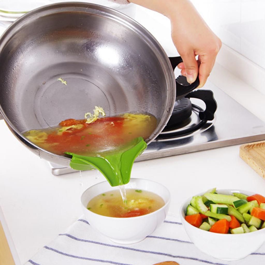 Silicone Spout Funnel For Pots Pans Food Grade Non Drip Pouring Tool For Sauces Soups Oils Anti-Spill Pouring Tool