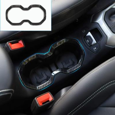 Water Cup Holder Frame Trim Cover Bezel for Jeep Renegade 2016-2018 Carbon Fiber