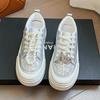 2025 New Spring and Autumn Thick-soled Fashion Board Shoes Women's Versatile Popular Rhinestone Silver Sports and Leisure Shoes Trend
