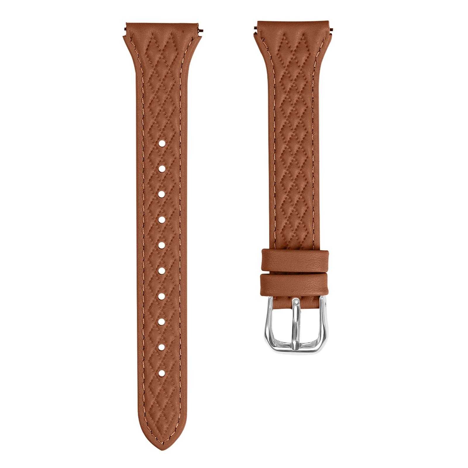 

For Samsung Galaxy Watch FE 40mm/Watch4/Watch4 Classic/Watch4 Active/Watch 5/5 Pro Top-Layer Cow Leather Watch Band Brown