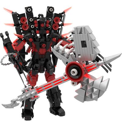 3.0 Titan Guitar Man Creative Skibidi Toilet Building Blocks Set Red Drill Man TV Monitor Model DIY Bricks Toy for Boy Xmas Gift
