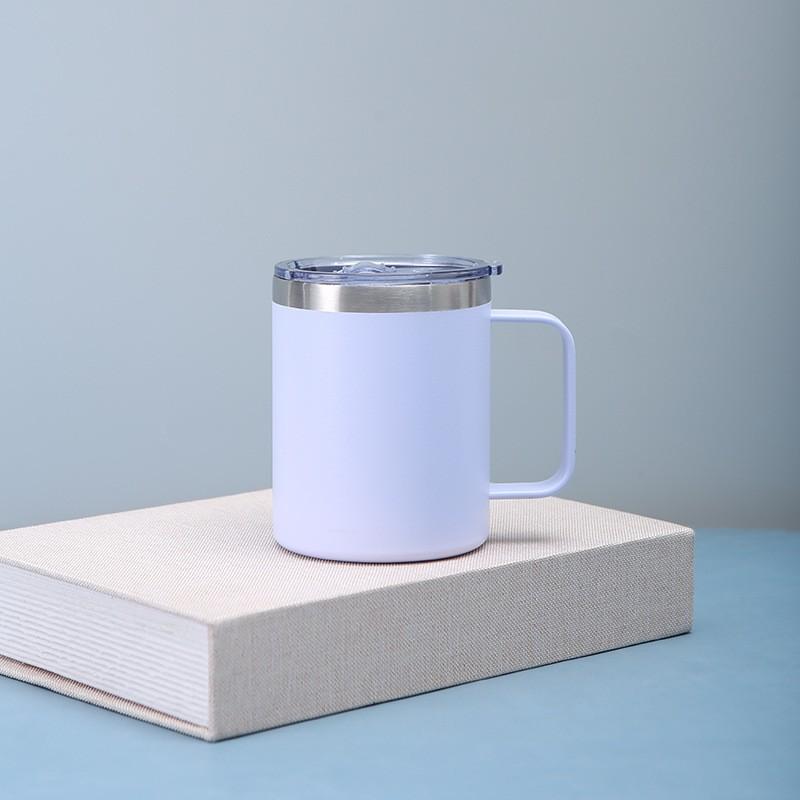 Double Wall Vacuum Insulated Stainless Steel Travel Mug With Handle 12oz Office Outdoor Car Use