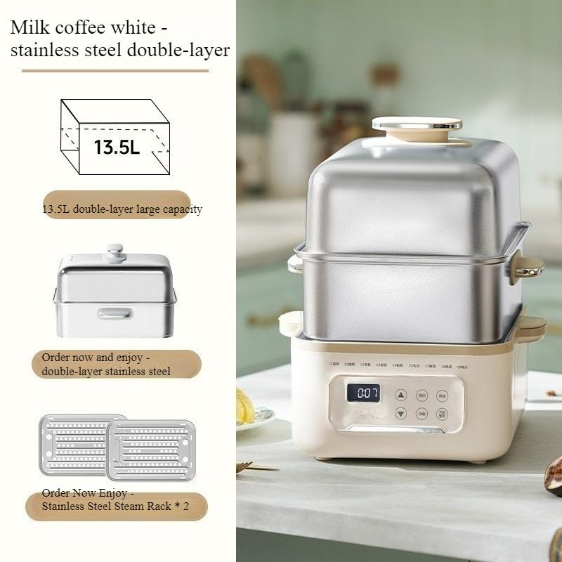 220V Electric Steaming Pot  Household Stainless Steel Electric Stew Pot Large Capacity Multi Functional 220V