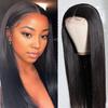 Women Long Straight Wig Middle Part Natural Looking Silky Heat Resistant High Temperature Fiber Ladies Black Brown Synthetic Hair