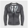 Suit Imitation 3D T-shirt For Men's Street Hip-hop Cosplay Funny And Personalized Round Neck Long Sleeved Fashion Casual New Top