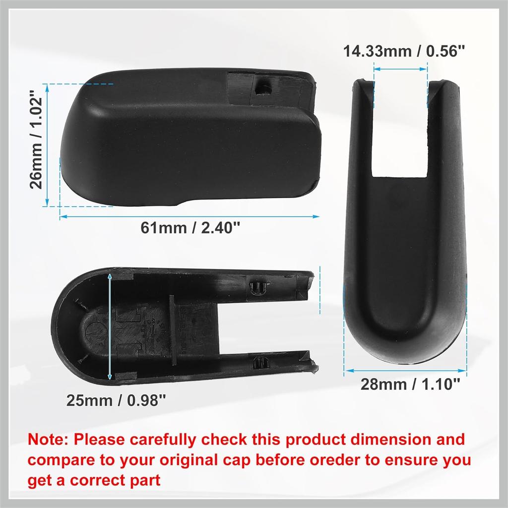 Car Rear Windshield Wiper Arm Nut Cover Cap Fit for Honda Odyssey - Pack of 1 Black Replacement Car Parts