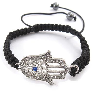 [J9490] - Shambhala Designer-Armband 'Fatma' schwarz weiß