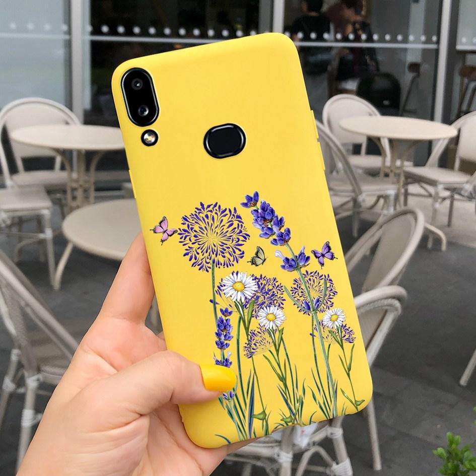 For Phone Case Samsung Galaxy A10s A107 SM-A107F Case Fashion Candy Color Flower Soft Cover For Samsung A10s A 10 S A10 2019 Bag