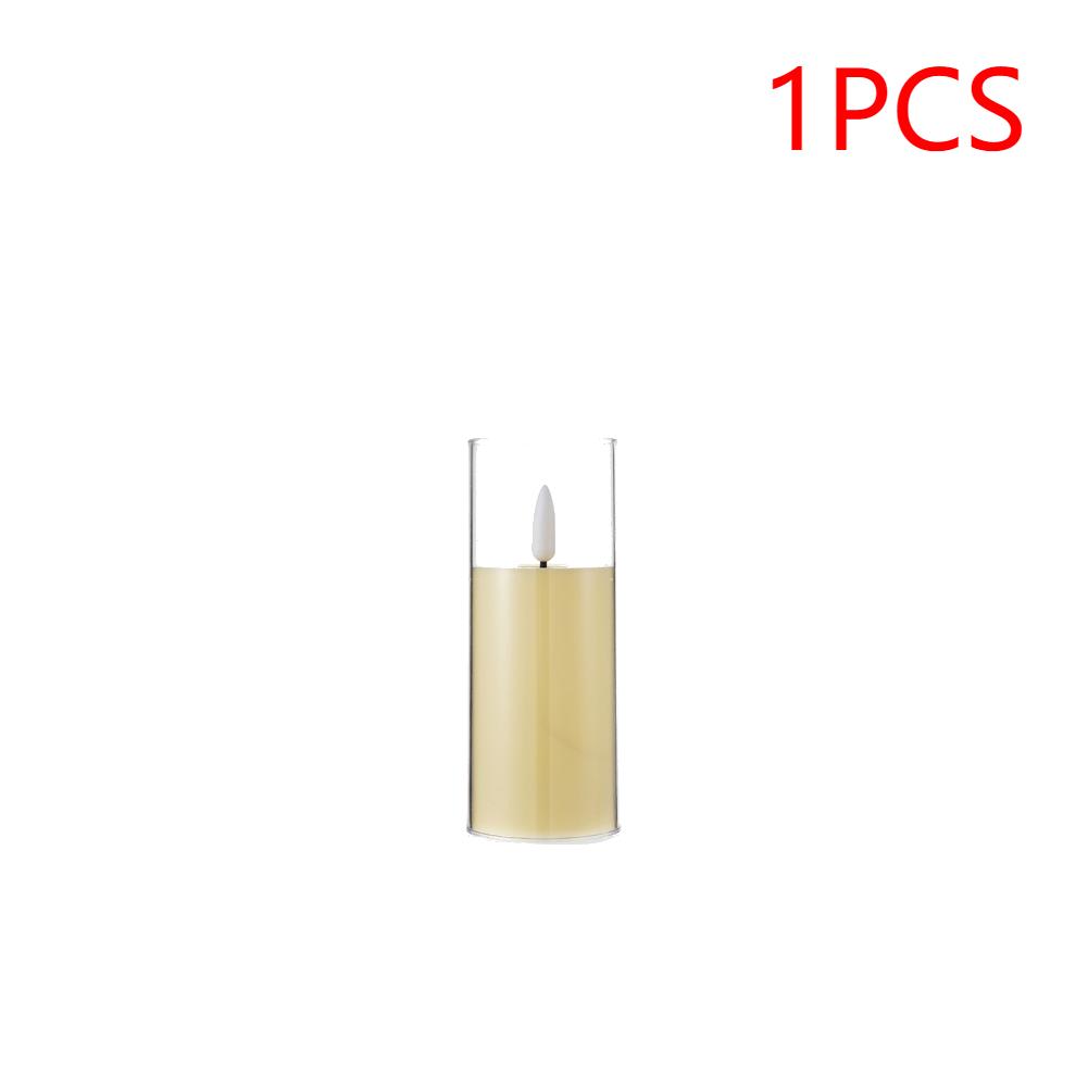 Led Electronic Candles Light Flameless Battery Operated Flickering Lamp Clear Acrylic Glass Battery Powered Wedding Party Christ
