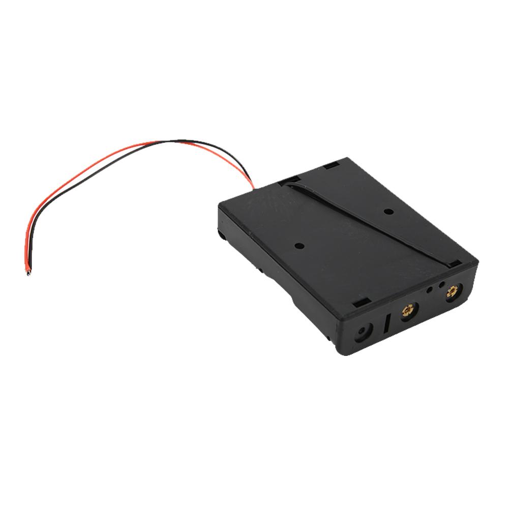 5 Pcs 18650 Battery Case 3 Slot Black Battery Holder with 2 Lead Wire Serial Connection