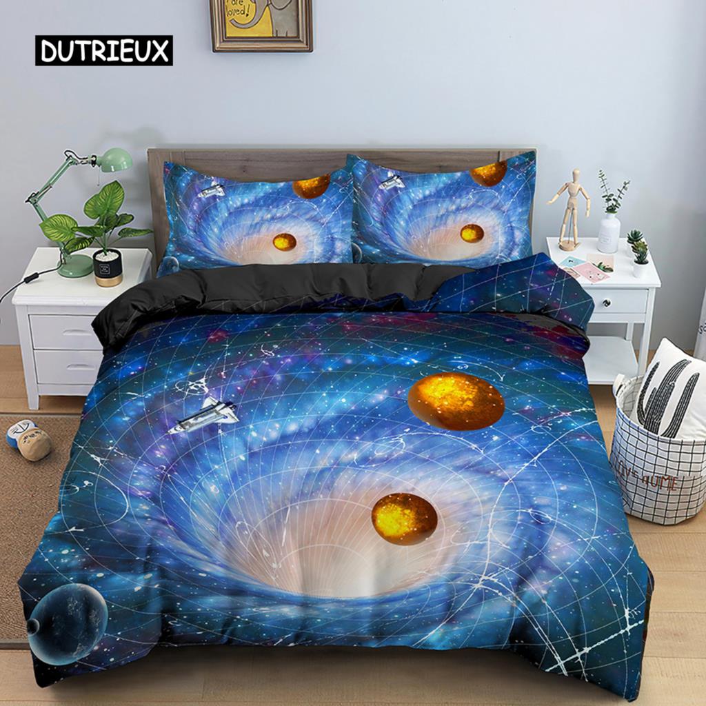 3D Abstract Duvet Cover King Queen Size Colorful Ripple Bedding Set Psychedelic Geometric Soft Comforter Cover with Pillowcase