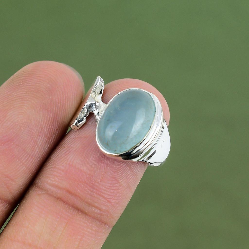 Aquamarine Ring 925 Sterling Silver Ring Original Gemstone Ring Handmade Elegant Jewelry Wonderful Ring Gift For Love Available In Ring Size