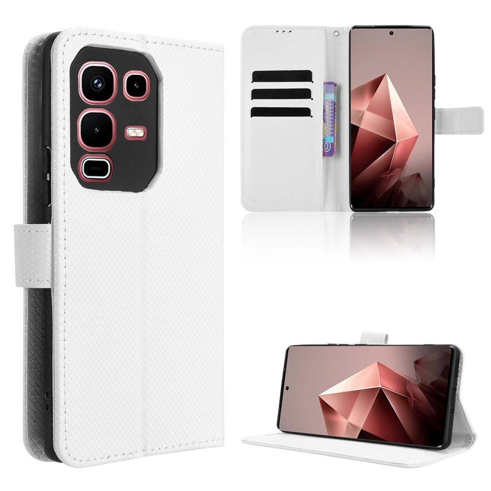 For Infinix Note 50s 5G Leather Wallet Case with Strap Diamond Texture Phone Cover