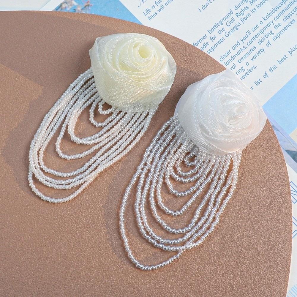 Mesh Chest Flower Handmade Clothing Patches Retro Organza Rose Flower  Hair Clip Accessories