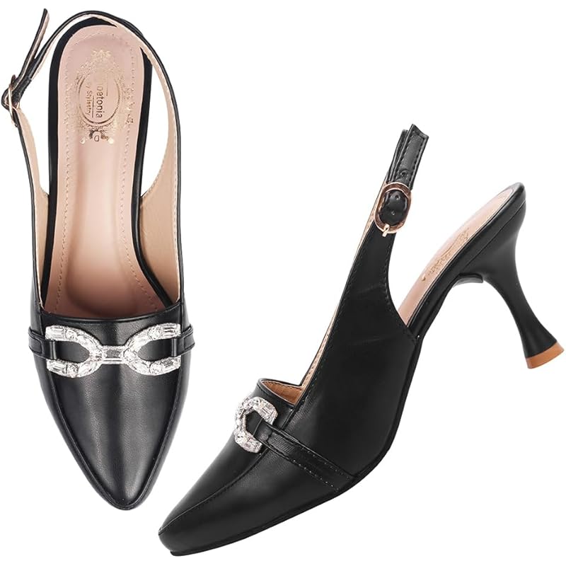 Shoetopia Women'S Block Heel Pumps Black