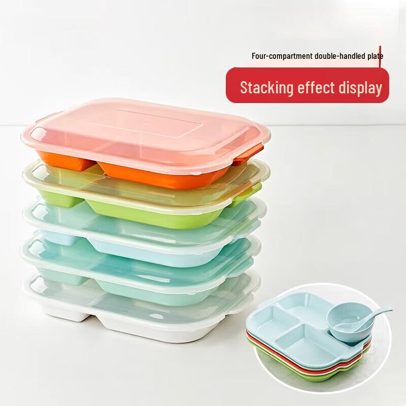 Yishu Xiang Melamin-Mehrkammer-Wochenbett-Essensplatte mit Deckel