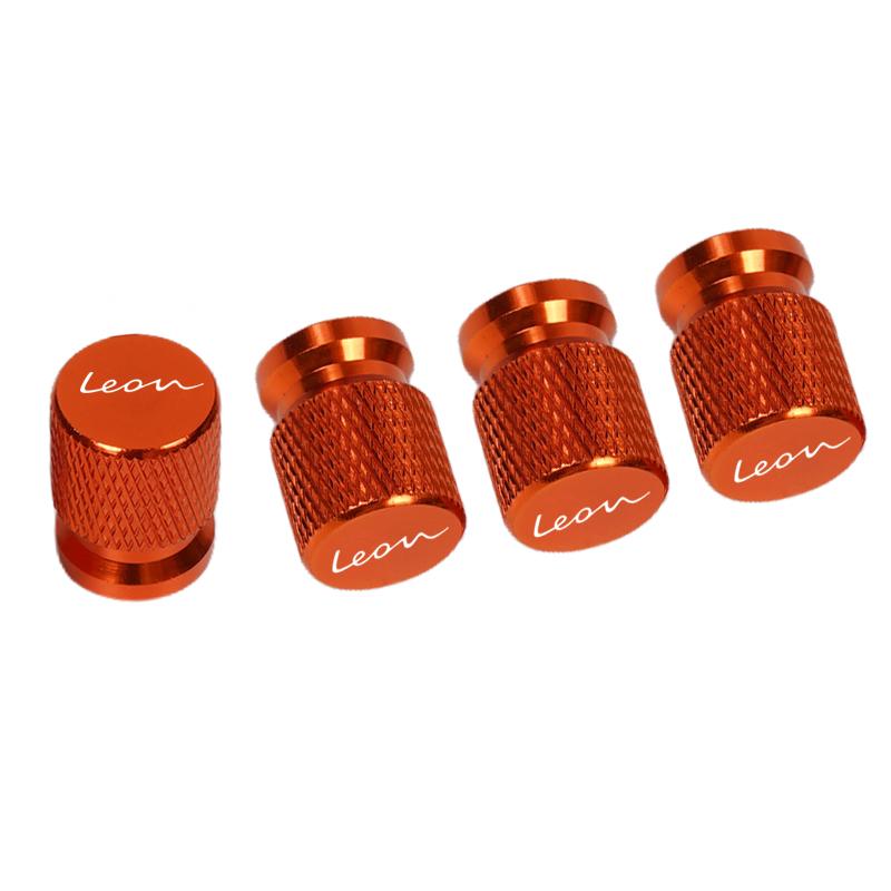4pcs Car CNC Aluminum Tire Valve Air Port Stem Cover Caps for Seat Leon Accessories