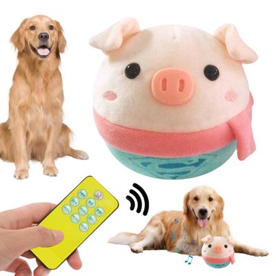 1 Set Pet Toy Interactive Moving Pet Plush Toy Set Cartoon Pig Shape Talking Squeaky Electronic Dogs Ball Toy Pet Supplies