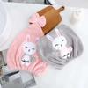 Quick-Dry Cute Cat Kids Coral Fleece Hair Towel Cap
