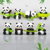8pcs Resin Panda Ornament Lifelike Panda Statue Garden Decor Animal Statues  Car Ornaments
