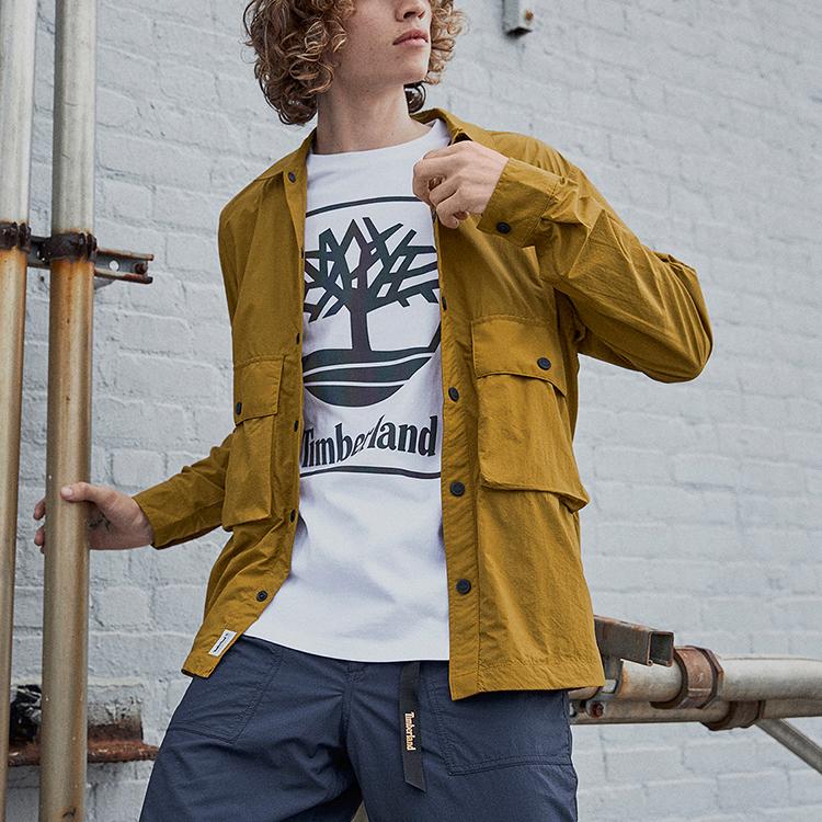 Timberland Kapsa Jednobarevná Ležérní Košilová Bunda Pánská Bunda Guma A44ER-932