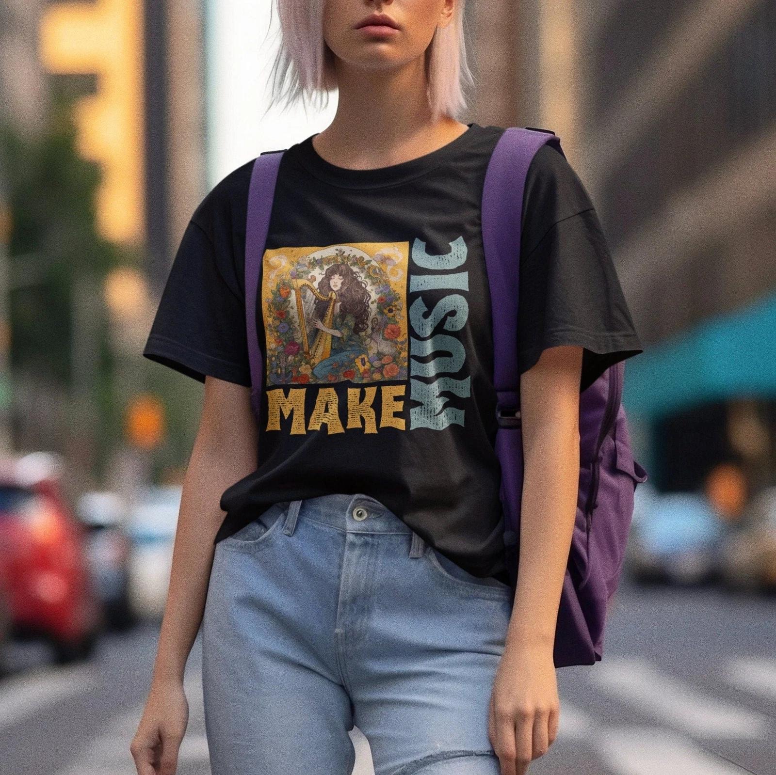 Harpist T-shirt, Harp Player 3XL
