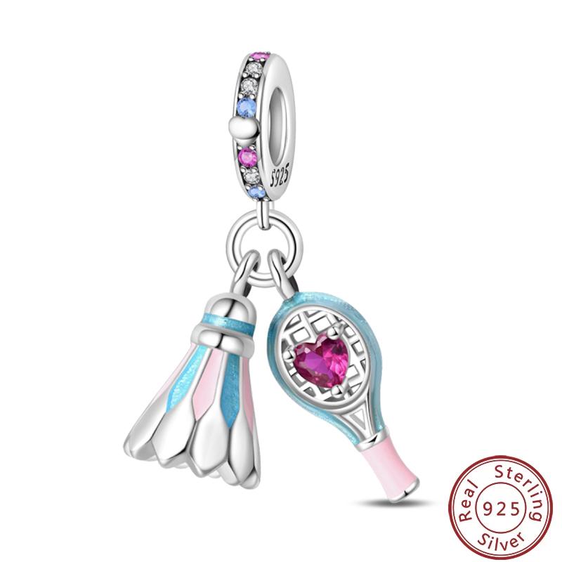 Sports Series Copper Football Badminton Boxing Yoga Ballet Charms Beads 3Mm Diy Fine Jewelry