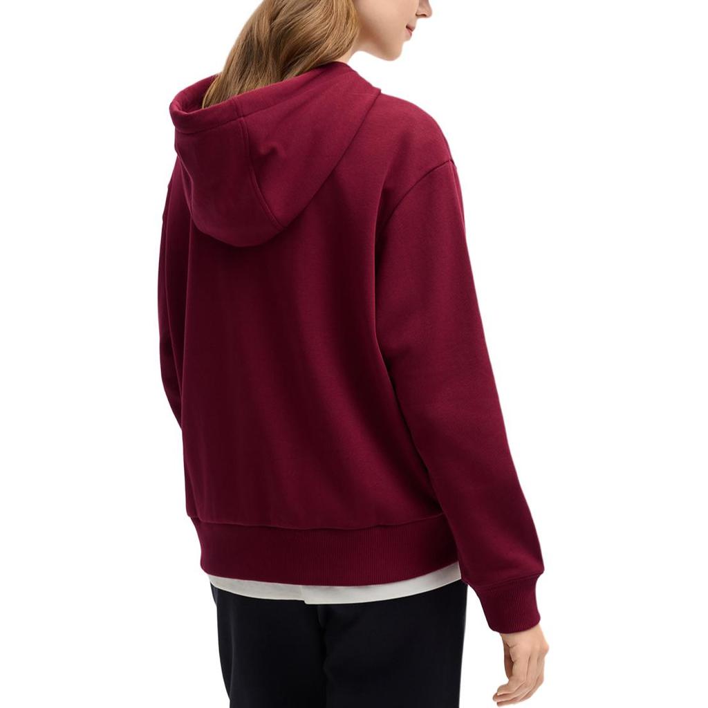 Fila Fashion Casual Fleece Hooded Sweatshirt Women Tops Rose-Red F11W519218FWI