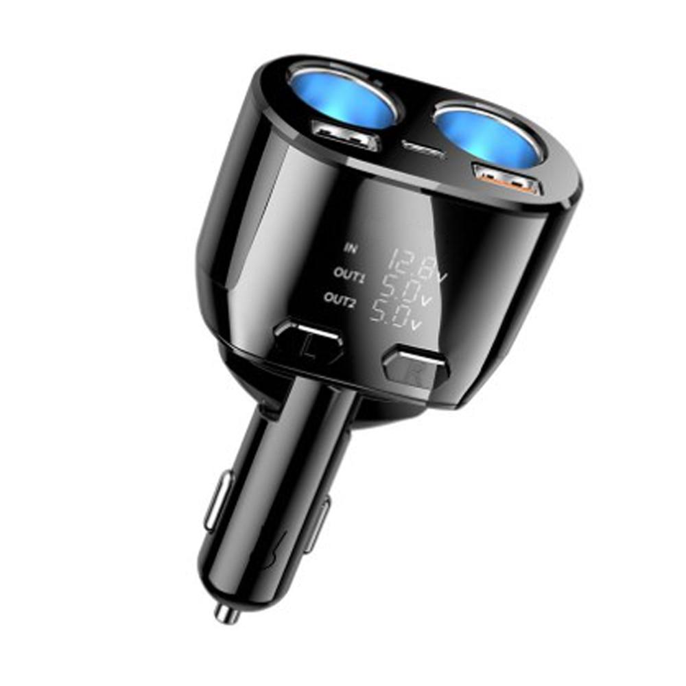 

1 шт. Автомобильное зарядное устройство для автомобильного прикуривателя, многофункциональное зарядное устройство с одним разъемом в два, автомобильное зарядное устройство USB для быстрой зарядки мобильного телефона, черное чёрный