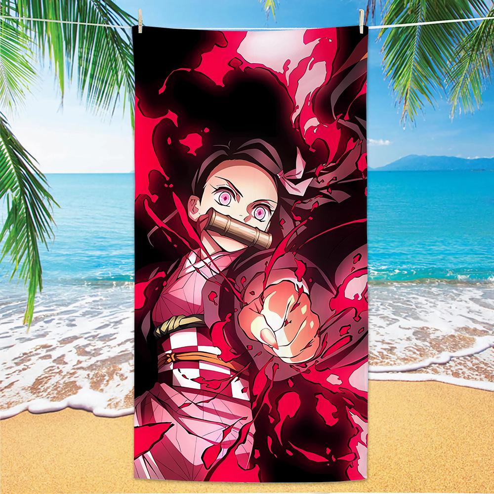 D-Demon Slayer Beach Towels Personalized Bath Towels Pool Vacation Gift Picnic Towel Quick-Drying Party Gifts Children's Day