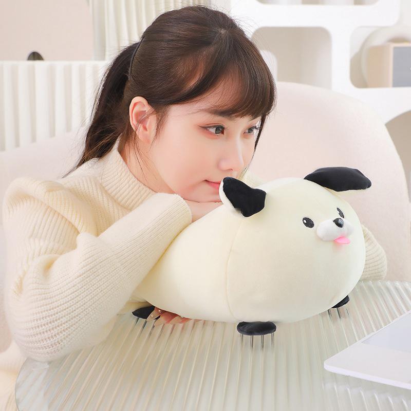 Cute Two-Color Dog Plush Pillow: Soft Animal Hug Cushion