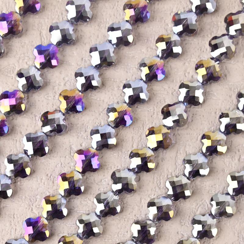 Electroplated Four-Leaf Clover Sherpa Beaded Jewelry Accessories for DIY Necklaces