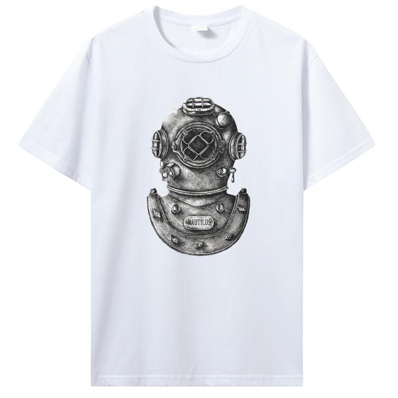 Dive Scuba Diving TShirt For Men Helmet Soft Summer Tee Cotton T Shirt Short Sleeves Streetwear
