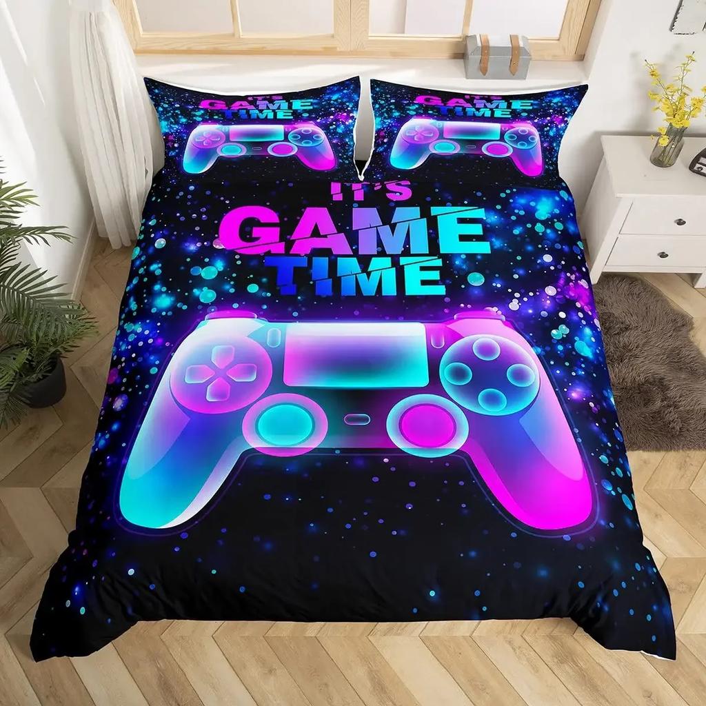 Gamepad Comforter Cover Bedding Set Teens Video Duvet Cover for Youth Kids Boys Modern Controller Bedspread Queen/King Size