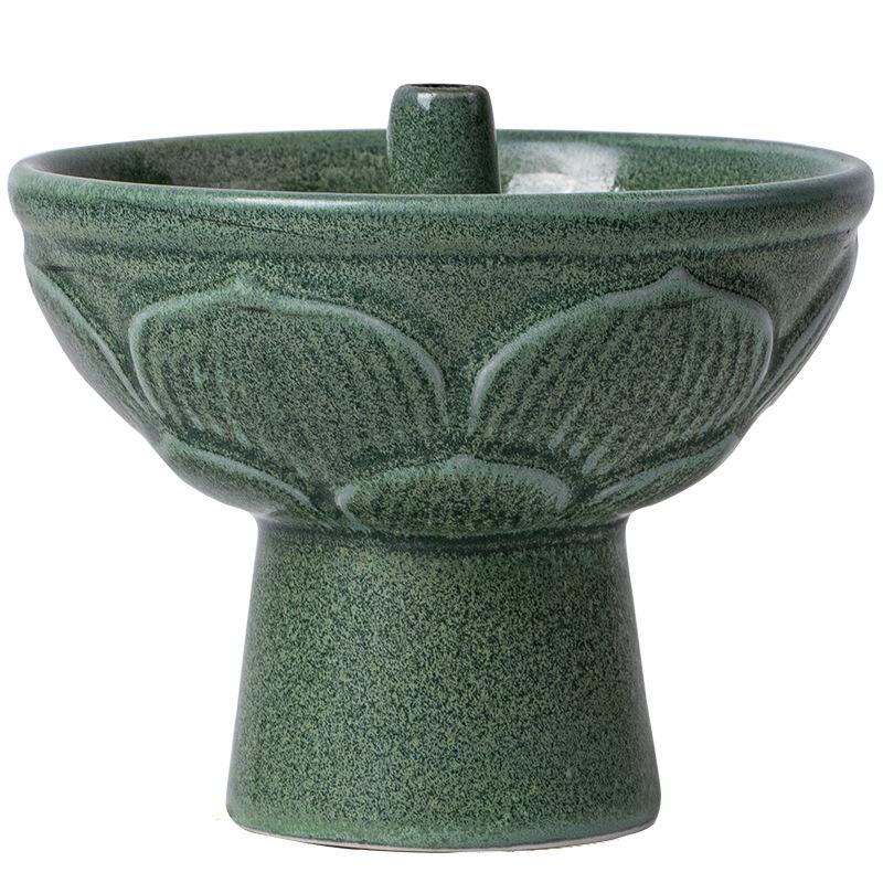 New Chinese ceramic decoration "Retro celadon oil lamp candlestick" for Buddha lamp butter lamp household Buddha front permanent