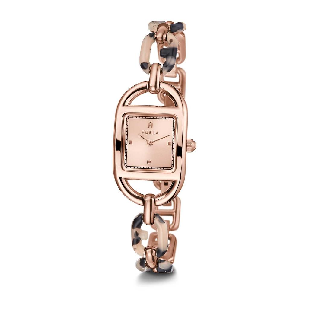 Watch FURLA CHAIN SQUARE Chain Square Pink Gold Dial Stainless Steel Quartz 25MM Watch Jewelry Accessory Accessories WW00026003L3 Brown [FURLA]