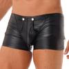 Men's Sexy Underpants Faux Leather Boxer Shorts Underwear with Bulge Pouch Clubwear