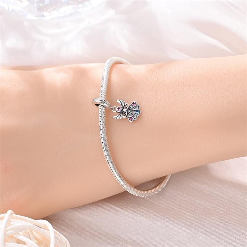 Original Copper Charms Luxury Guardian Angel Wings Pendant Beads Fit Bracelet Diy Women Making Delicate Gift