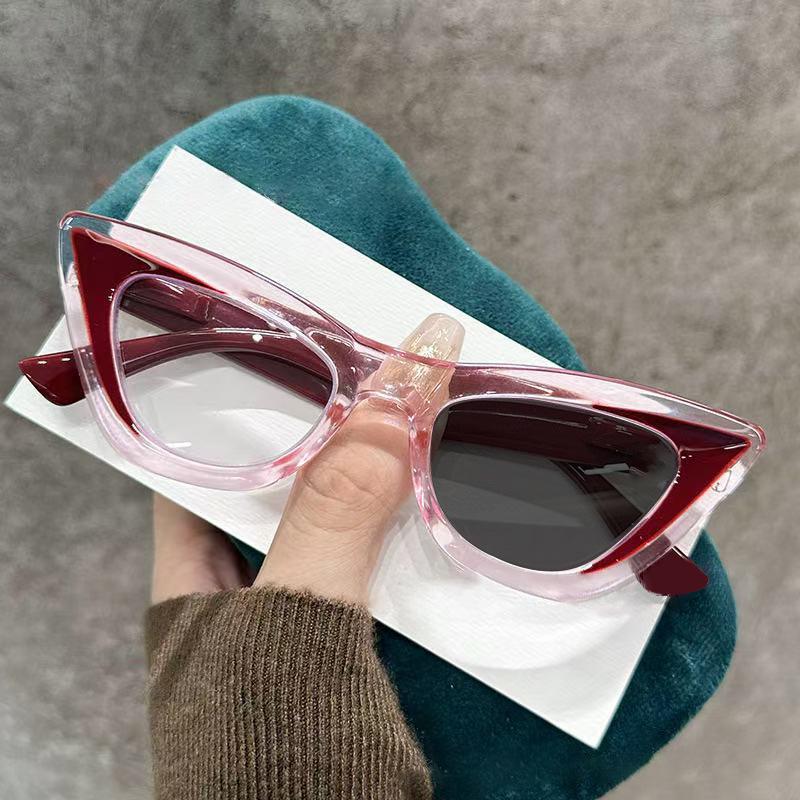 Triangle Cat's Eye Photochromic Myopia Glasses Women's INS Style Brand Design Popular Change Grey Minus Diopter Eyeglasses