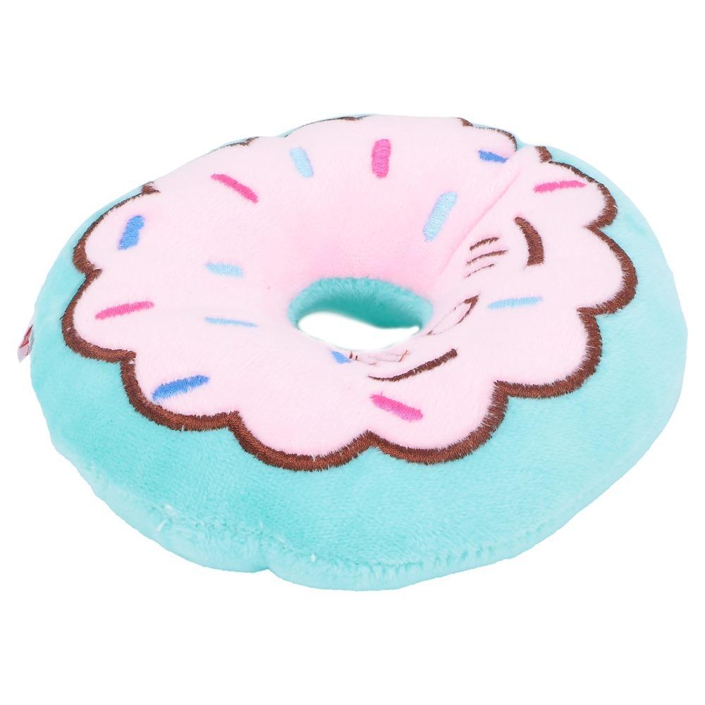 Brinquedo de Cachorro Donut Recheado de Pelúcia Squeaker Dentro Brinquedo de Animal de Estimação de Pelúcia Brinquedo de Cachorro em Forma de Comida Mastigação Diária