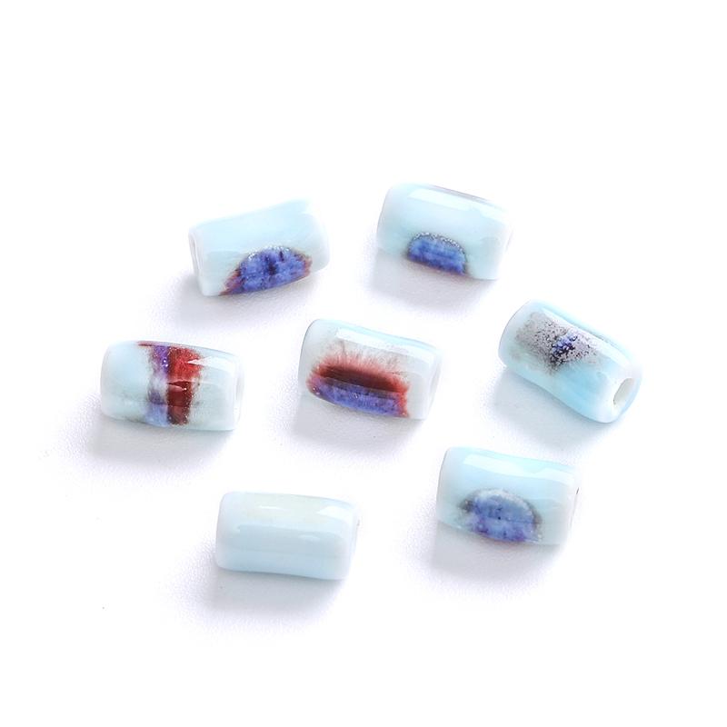 

10 шт. 10x6 мм фарфоровые бусины с цветочной глазурью цилиндрической формы керамические бусины для изготовления ювелирных изделий DIY подвески браслет ожерелье ремесла