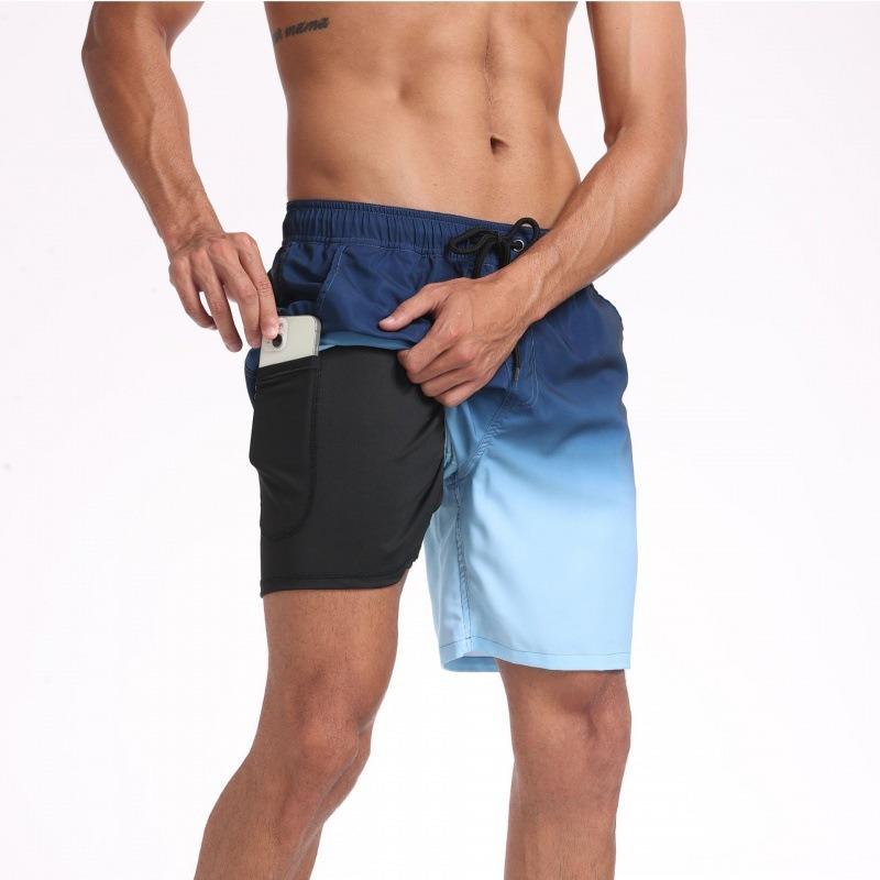 GD summer new men's shorts fashion vacation pants men's four corners milk silk lining