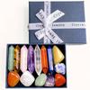 14pcs Natural Stone Double Terminated Points Irregular Tumble Pebble Black Box Set Holiday Gift Box Tiger Eye Rose Quartz