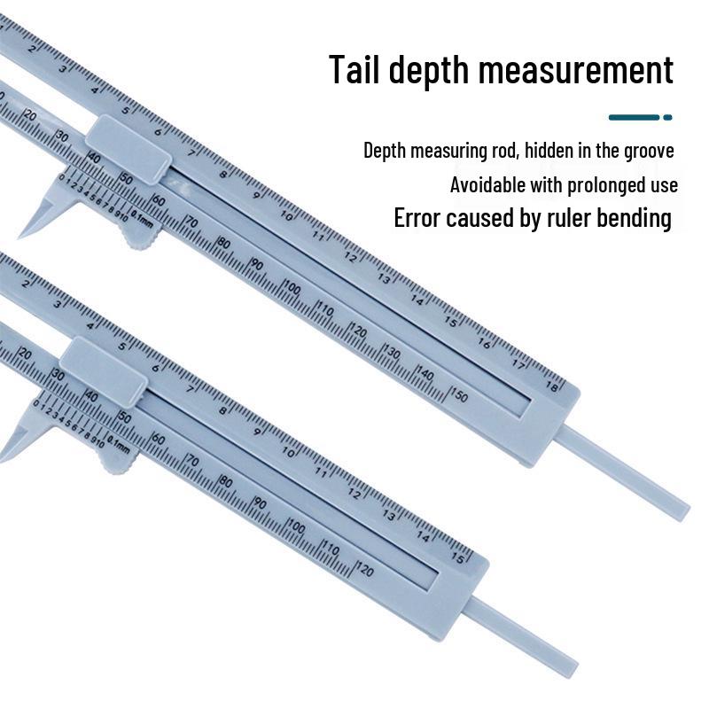 Dual-Scale Vernier Caliper, 0-150mm, Plastic Antique Student Measuring Tool