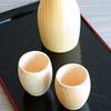 Enjoy the refreshing aroma of hinoki cypress with this wooden sake Includes a 120ml tokkuri and two 45ml guinomi Made in Enjoy the beautiful wood