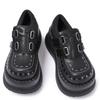 Fashion Metal Decoration Chain Round Toe Thick Sole Platform Chunky Heels Women Pumps Hook Loop Fashion Punk Gothic Western Street Shoes