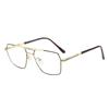 1111 retro casual glasses large frame double beam light and thin fashion men's flat glasses metal full frame anti-blue glasses